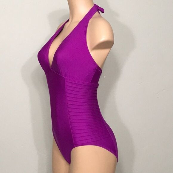 Calvin Klein halter v-neck swimsuit. NWOT - Picture 6 of 13